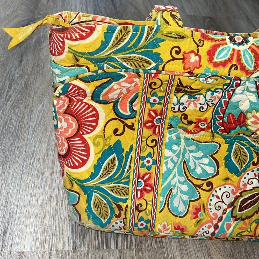 Vera Bradley Yellow Paisley Shoulder Bag/Tote Bag